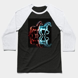 Fire and Ice Horses Too Baseball T-Shirt